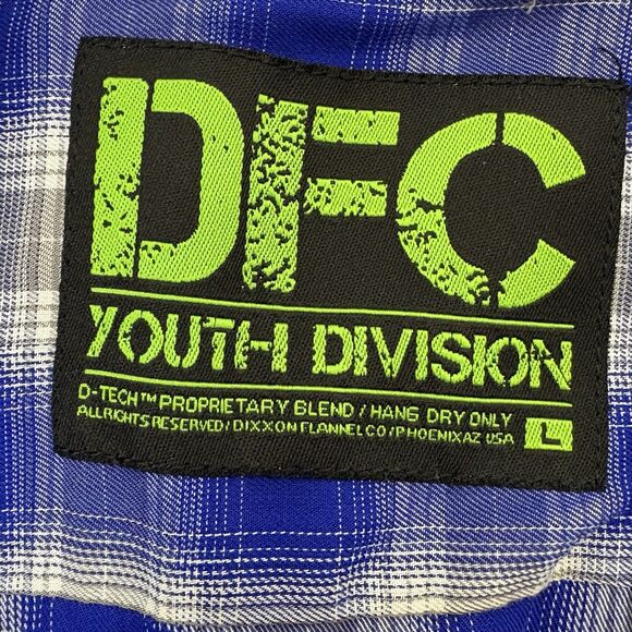 Dixxon Youth Venice Plaid Bamboo Long Sleeve Pearl Snap Shirt Large - Picture 7 of 10